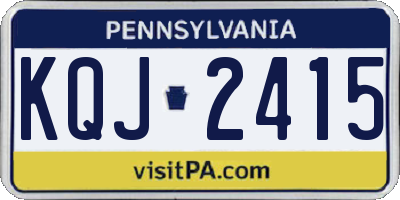 PA license plate KQJ2415