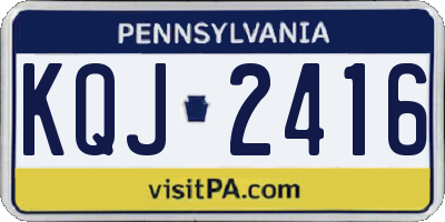 PA license plate KQJ2416