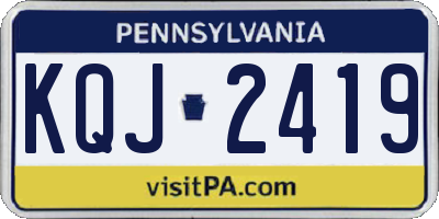 PA license plate KQJ2419