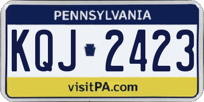 PA license plate KQJ2423