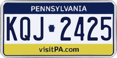 PA license plate KQJ2425
