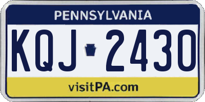 PA license plate KQJ2430