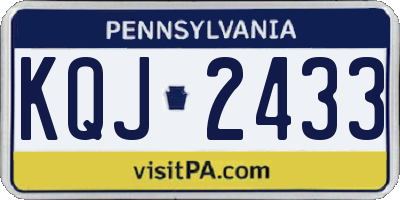 PA license plate KQJ2433