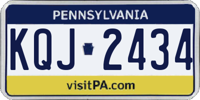 PA license plate KQJ2434