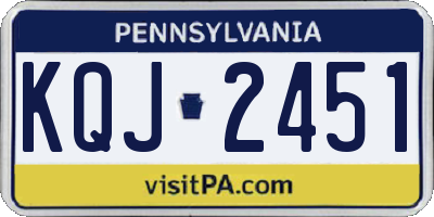 PA license plate KQJ2451