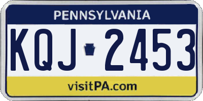 PA license plate KQJ2453