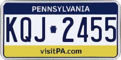 PA license plate KQJ2455