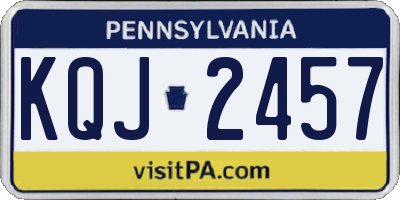 PA license plate KQJ2457