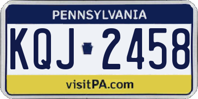 PA license plate KQJ2458