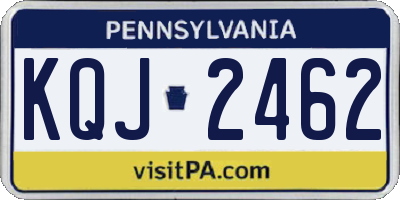 PA license plate KQJ2462