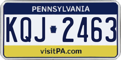 PA license plate KQJ2463