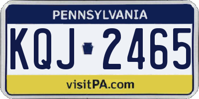 PA license plate KQJ2465