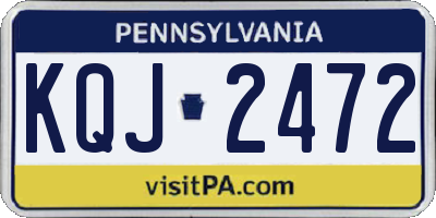 PA license plate KQJ2472