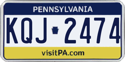 PA license plate KQJ2474