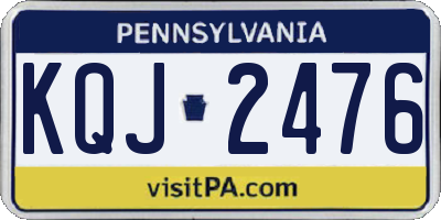 PA license plate KQJ2476