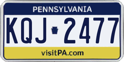 PA license plate KQJ2477