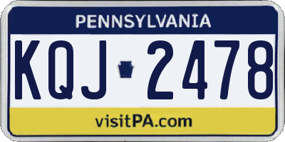 PA license plate KQJ2478