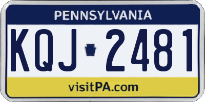PA license plate KQJ2481