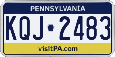 PA license plate KQJ2483