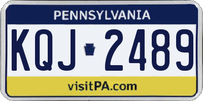 PA license plate KQJ2489