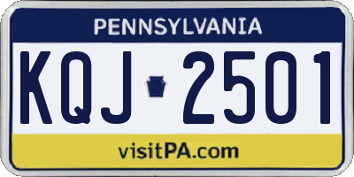 PA license plate KQJ2501