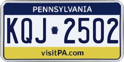 PA license plate KQJ2502