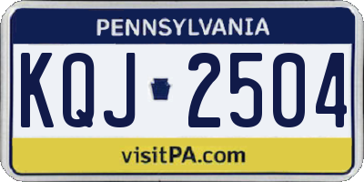 PA license plate KQJ2504
