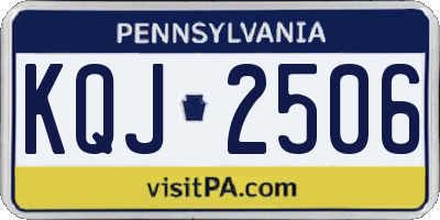 PA license plate KQJ2506