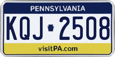 PA license plate KQJ2508