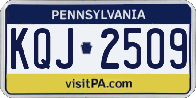 PA license plate KQJ2509