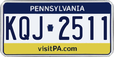 PA license plate KQJ2511