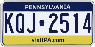 PA license plate KQJ2514