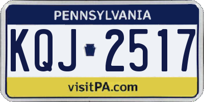 PA license plate KQJ2517