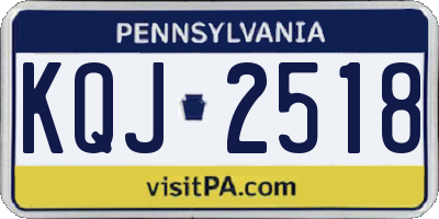 PA license plate KQJ2518