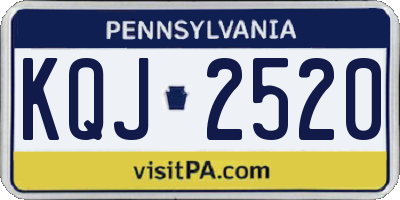 PA license plate KQJ2520