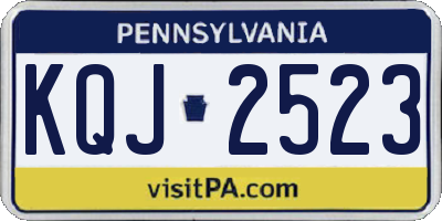 PA license plate KQJ2523