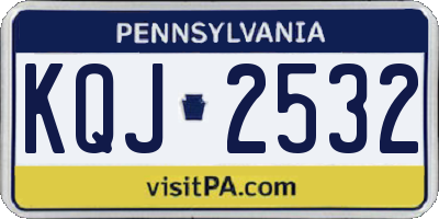 PA license plate KQJ2532