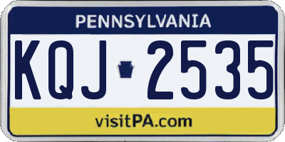 PA license plate KQJ2535