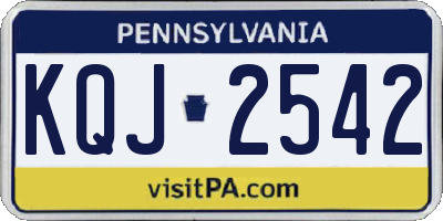 PA license plate KQJ2542