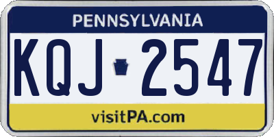 PA license plate KQJ2547