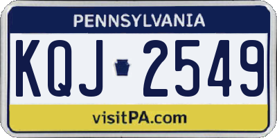 PA license plate KQJ2549