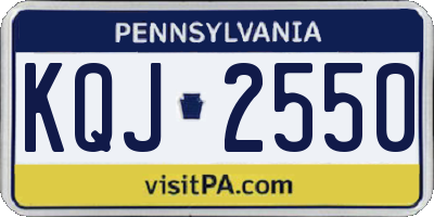 PA license plate KQJ2550