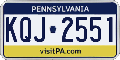 PA license plate KQJ2551