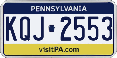 PA license plate KQJ2553