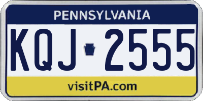 PA license plate KQJ2555