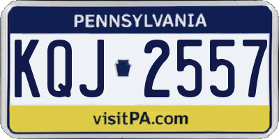 PA license plate KQJ2557