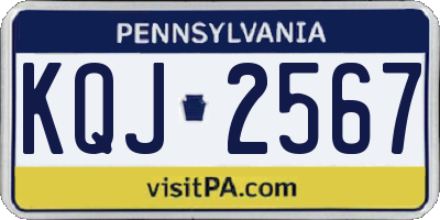 PA license plate KQJ2567