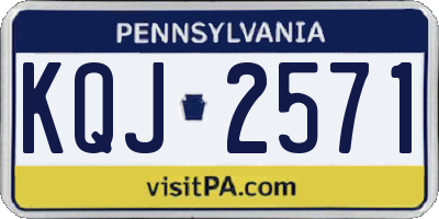 PA license plate KQJ2571