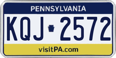 PA license plate KQJ2572