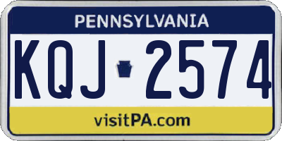 PA license plate KQJ2574